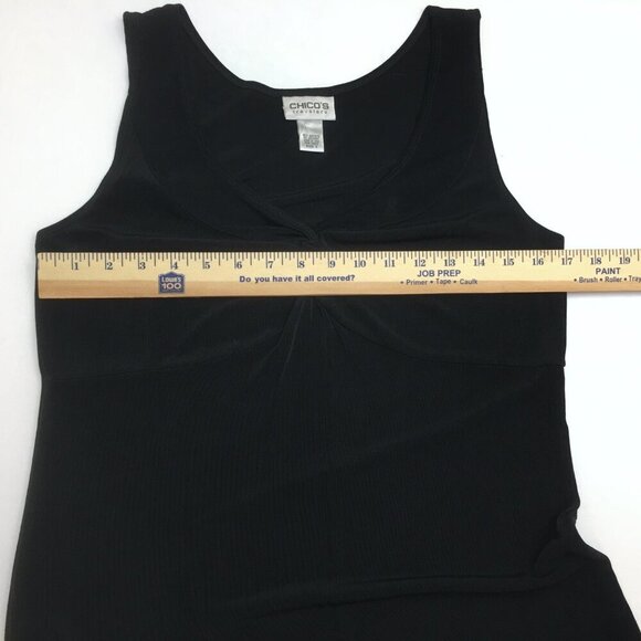 Chico's Travelers Black Sleeveless Dress Slinky Fabric No Iron size 12 - Picture 5 of 7